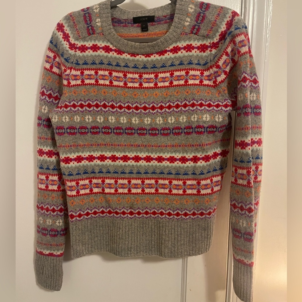 Women’s J Crew Wool Fair Isles sweater Size Medium.
